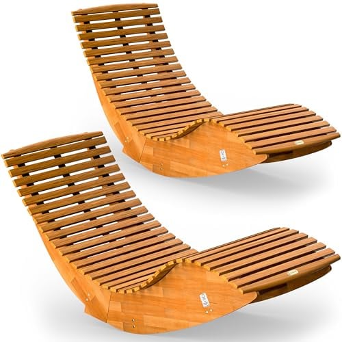 Casaria® 2X Sonnenliege Klappbar Wetterfest Holz 160kg Belastbarkeit Pflegeleicht FSC®-Zertifiziert Akazie Garten Balkon Sauna Liege Holzliege Relaxliege 195x60cm