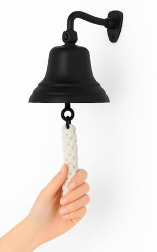 Assorted Collections Barzubehör für Zuhause, Kneipen-Handglocke – Wandmontierte Barglocke, nautische Dekorationen – Schwarze Glocke mit lautem Klang, ideal für Weihnachten, Empfänge, Kneipen 4"