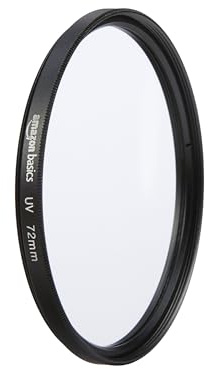 Amazon Basics 72 mm Runder UV-Schutzfilter für klarere Bilder, Schützt vor Staub, Schmutz und Kratzern
