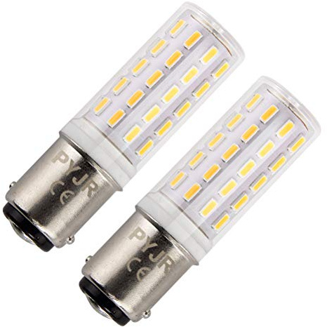 PYRJIN BA15D LED Glühbirne, 5W AC220-240V, B15 Bajonett 45W Halogen-Equivalent, 3000K warmweiß, Nicht dimmbar, für Wohnzimmer, Schlafzimmer, Nähmaschinen. (2er Pack)