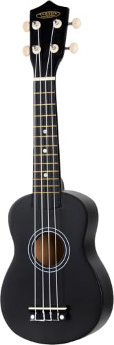 Classic Cantabile US-50 BK Sopran-Ukulele, 4 Nylonsaiten, 12 Bünde, Schwarz | Schwarze Sopran-Ukulele, matt lackierter Lindenkorpus, 34,5 cm Mensur, Ahornhals, 12 Bünde, offene Stimmmechaniken