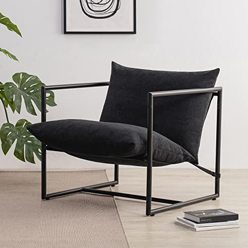 Zinus Ada Loungesessel, Boucle, Sessel, Metallrahmen mit zerkleinerten Schaumstoffpolstern