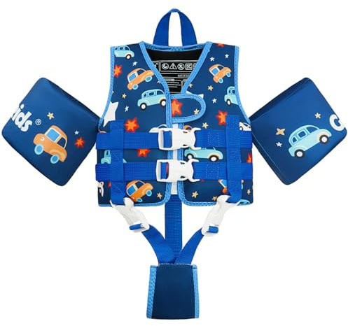 Gogokids Kinder Schwimmweste Schwimmärmel, Kleinkind Jacken-Stil Schwimm-Auftrieb Schwimmhilfe mit Verstellbaren Gurten Kinder Schwimmweste für Jung und Mädchen (2-3 Jahre / 15-19 KG)
