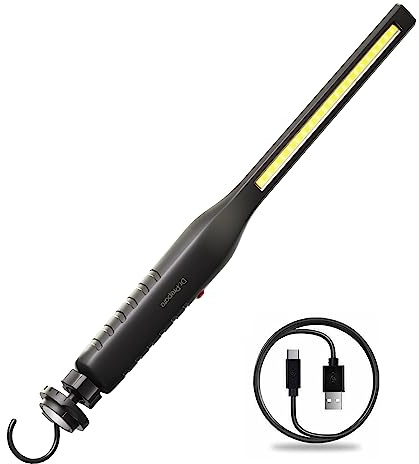 DR.PREPARE Arbeitsleuchte LED Handleuchte 4000mAh Handlampe Akk Taschenlampe Led Werkstattlampe COB Inspektionsleuchten mit Haken Magnethalter für Auto Reparatur Werkstatt Camping