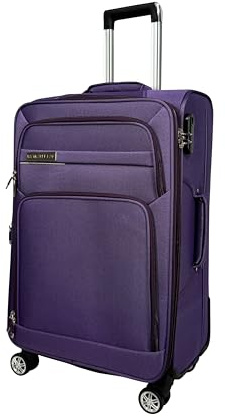 MY TRAVEL BAG Stoff Reisekoffer Trolley Erweiterbar mit Zwillingsrollen (M/L/XL/XXL oder 4er Set) Weichgepäck (Lila, Großer Koffer (75cm))