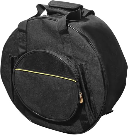 14 Zoll Doppelte Snare Drum Tasche Schwarz aus Polyester | Schultergurt und Tragegriffe, Außentasche mit Robusten Schnallen und Reißverschluss