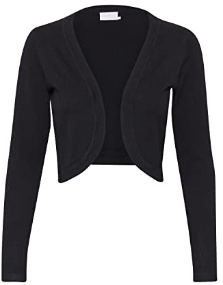 KAFFE Bolero Astrid Damen Bolero Astrid Elegant Jäckchen Langarm Cardigan Bolerojacke M, Black deep