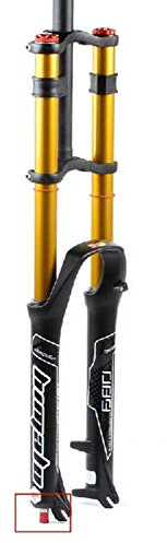 MZP Fahrradgabel 26 27.5 29 Zoll Doppelte Schulterkontrolle MTB Bergab Suspension Luftdruck Gerades Rohr Ultraleicht Aluminiumlegierung Stoßdämpfer Rebound Adjust (Color : Gold, Size : 29inch)