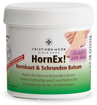 CristinenMoor HornEx! Hornhaut & Schrunden Balsam mit 25% Urea | 200ml | Fußcreme | entfernt zuverlässig überschüssige Hornhaut | normalisiert rissige, sehr trockene Fersen