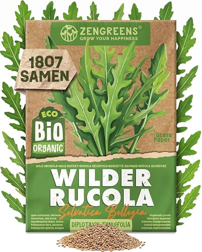 ZenGreens® - Bio Wilder Rucola Samen (Selvatica Bellezia) - Wilder Rucolasamen - Gemüsesamen für den einfachen Anbau im Garten, Balkon oder Hochbeet - Gemüse Saatgut