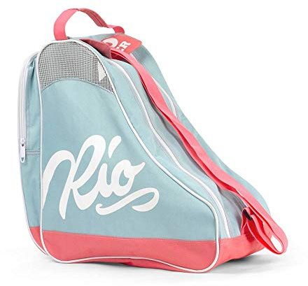 Rio Roller Roller Script Skate Bag, Unisex-Erwachsene Stofftasche, Mehrfarbig (Teal/Coral), 24x15x45 cm (W x H L)