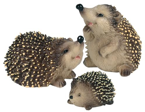 MEYAGOT 3 Stück Garten Igel Deko, Figuren und Tierfiguren - Skulptur und Ornamente für Garten und Terrasse