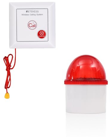 Retekess TH103 Notrufklingel für Zuhause , Hausnotruf Intern | für Ältere Menschen, Persönlicher Wohnsitz, IP54 Wasserdicht, SOS-Kabel, Hausnotruf Intern