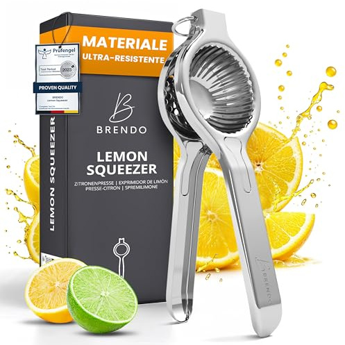 Brendo Premium Zitronenpresse - Universelle Größe perfekt für alle Zitrusfrüchte I 100% Auspresstechnik I Maximale Frische und Geschmack I Spülmaschinenfest - Ideale Zitruspresse