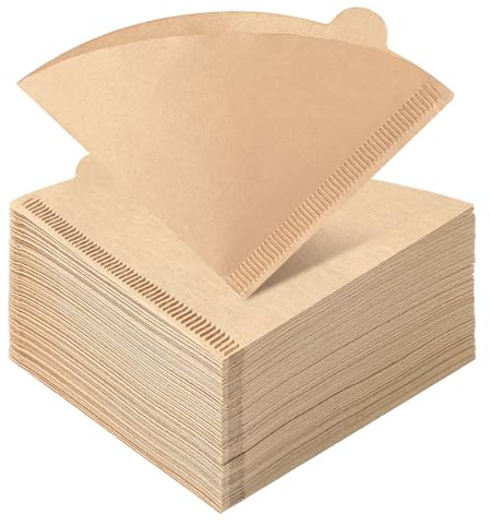 300 Stück Kaffeefilter, Größe 1 V-förmiger Kaffeefilterpapier(1-2 Tassen) | Ungebleichte, Holzzellstoff, Stabile Heißpressnaht, Kegel Papierkaffeefilter für Kaffeemaschinen Filterbecher