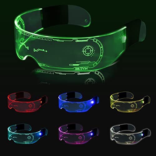 Coriver LED Brille, Leuchtende Neon Rave Party Brille, Party Supplies Festival led brillen für Feier Disco DJ Karneval Cosplay Halloween