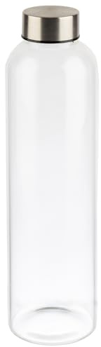 APS 66908 Trinkflasche/Glasflasche, 7 x 7, Höhe 26,5 cm, Ø 7 cm, 0,75 Liter, transparent