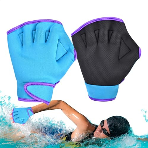 Schwimmhandschuhe zum Schwimmen – Schwimmhandschuhe, Wasserhandschuhe, Schwimmtraining, Wassertauchausrüstung, Gummi-Fäustlinge, kein Verblassen, für Männer, Frauen, Kinder
