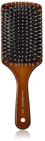 HERCULES SÄGEMANN - Paddle Brush, 11-reihig | Haarpflegebürste aus Holz zum Entwirren, mit Wildschweinborsten und Polyamidstiften mit kleinen Kugelköpfen für gesundes Haar | Farbe: Dunkles Holz