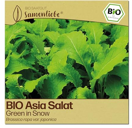 Samenliebe BIO Asia Salat Samen | Green in Snow - winterhart - samenfestes BIO Saatgut