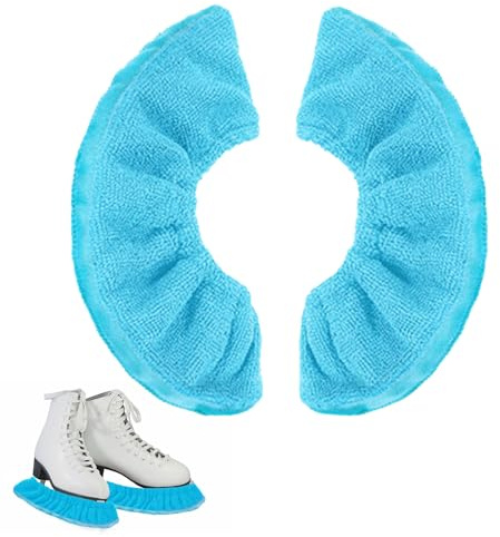 JAMSSOW 1 Paar Kufenschoner Schlittschuhe,Elastische Eiskunstlauf Eishockey,Schlittschuh Schoner,Schlittschuhe Kufenschoner Kufenstrümpfe,Kufenschutz Zubehör für Erwachsene Kinder(Blau,ca. 40 * 7cm)