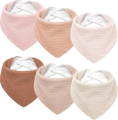 Susurration Lätzchen Baby Dreieckstuch Baby Musselin Halstuch Baby für Junge und Mädchen,Sabberlätzchen Baby Verstellbare (Rosabraun)
