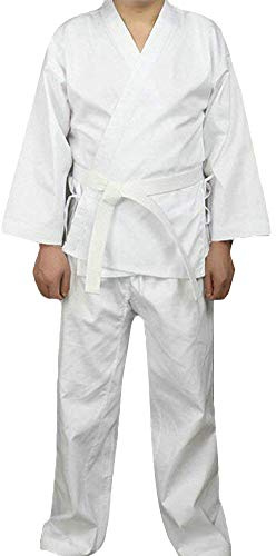 G-LIKE Karate Judo Anzug Kleidung - Kampfkunst Judogi Aikido Keikogi Jiu Jitsu Taekwondo Bando Kung Fu Outfit Training Uniform Kostüm Set Jacke Hose Freier Gürtel für Männer Frauen Kinder (150 cm)