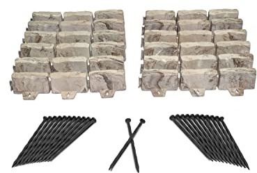 EasyFlex Landschaftseinfassung ohne Graben, 6,9 cm hoch, dekorative Gartenumrandung in Steinoptik, 4,5 m, Braun