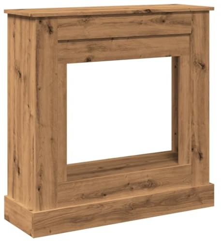vidaXL Kaminumrandung, Dekorative Kaminkonsole, Kaminsims Dekokamin für Wohnzimmer, Kaminattrappe Kaminverkleidung, Artisan-Eiche Holzwerkstoff