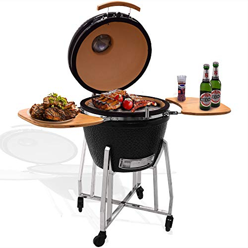 Syntrox Germany Kamado Grill Karnado 1 Barbecue BBQ Holzkohlegrill Grillwagen Standgrill Räucherofen
