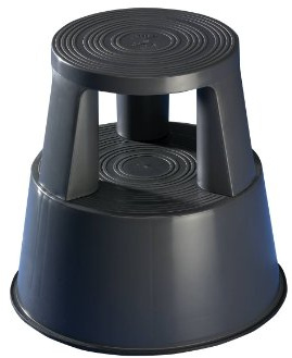 WEDO Rollhocker STEP aus bruchfestem Kunststoff - rollbarer Elefantenfuß Tritthocker, TÜV GS-geprüft, Made in Germany, rutschfest - Höhe ca. 43 cm, Tragkraft 150 kg, Farbe Grau