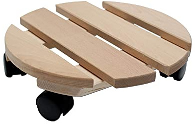 Unbekannt Pflanzenroller Holz MASSIV rund 30 cm bis 120 KG