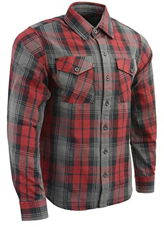 Milwaukee Leather Herren Mng11652-multi-lg MNG11652 Flanellhemd schwarz/grau/rot, Multi, L