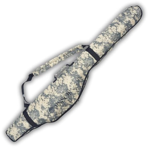 Robinson Rutentasche 1,5m | Angelrutentasche mit Rollenschutz, Spinnruten | Doppelkammer für Ruten mit montierten Rollen · Rundum-Schaumpolsterung · Doppel-Reißverschlüsse · Camo, 150 cm · 860 g