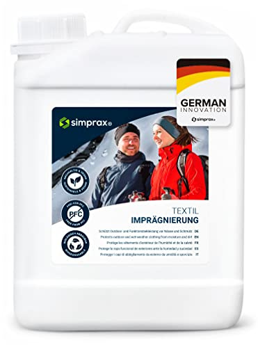 simprax® Textil Imprägnierung - Nachhaltiges Imprägnierspray für Outdoor- u. Funktionstextilien - Gore-Tex | Sympatex | Softshell - Oeko-TEX Zertifiziert | GOTS Approved - ohne Treibgase