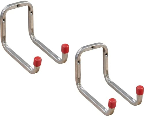 Gedotec Wandhalterung Stahl verzinkt | DUO | 2 Stück Gerätehalter zum Festschrauben | Doppel-Wand-Haken: 173 mm | Allzweckhaken Metall | Schraubhaken Garage | Geräthalter an der Wand