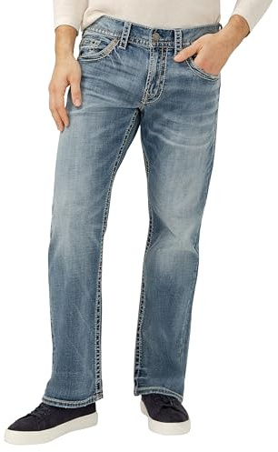 Silver Jeans Co. Herren Jeans Zac Legacy mit geradem Bein, lockere Passform