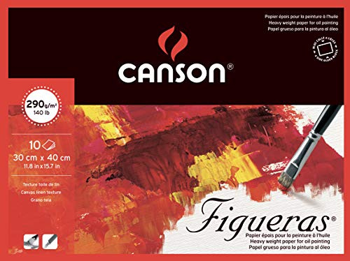 Canson 200857227 Figueras - Ölmalpapier, 30 x 40 cm, naturweiß