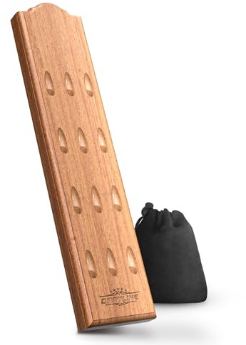 DARTLINE® Dart Halter aus Holz für 12 Darts | Edle Dartpfeile Halterung zur Aufbewahrung von Steeldarts und Softdarts | Premium Dartzubehör (Akazie Natur, Längliche Form)