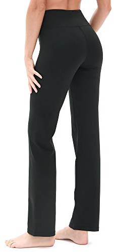 icyzone Damen Bootcut Yogahose Lange Sporthose Hohe Taille Flare Fitness Training Hosen