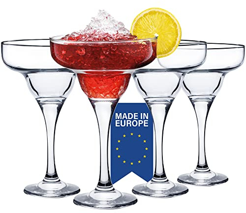 Crystalia Luxury Margarita Gläser 4er Set Margarita Cocktailgläser 300ml 100% BLEIFREI Spülmaschinenfest, Magaritagläser, Koktel Gläser, Margarita Glas, Margarita Trinkgläser für Gefrorene Getränke