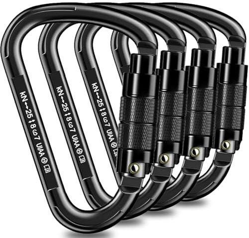 Kletterkarabiner Karabinerhaken,UIAA-Zertifiziert karabiner schwerlast,25KN Auto Locking Klettern karabiner Clips,Kletterausrüstung for Bandschlinge,Schaukel,Hängematte,Absei