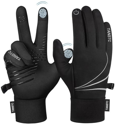 TANSTC Handschuhe Herren Damen Winter Touchscreen Thermohandschuhe Outdoor rutschfeste Fahrradhandschuhe Warm Winterhandschuhe Elastizitä Skihandschuhe Atmungsaktiv Laufhandschuhe Schneehandschuhe