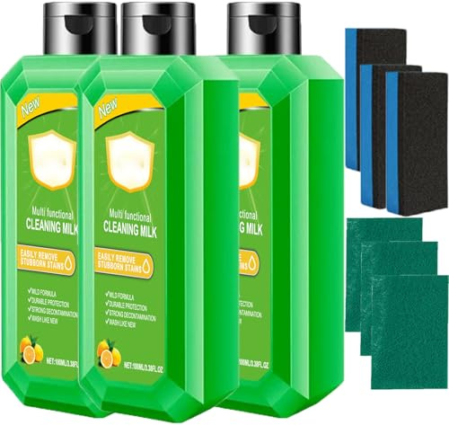 Reinigungsmilch Hausreiniger, leistungsstarke multifunktionale konzentrierte Reinigungslotion, entfernt Küchenschmutz und Öl, Mehrzweckreiniger, starker Entfetter. (3pcs)