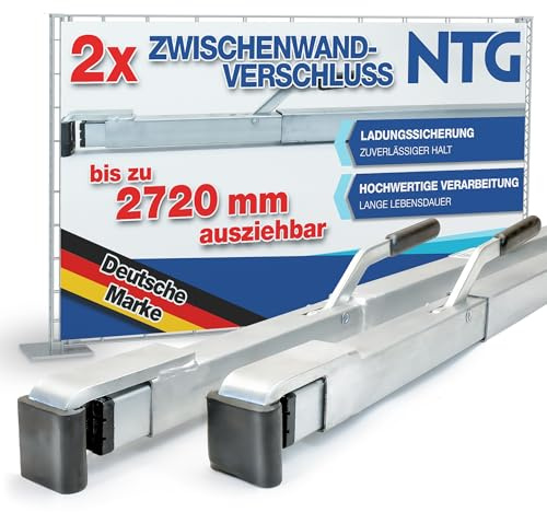 2 x Spannbrett, 1,92-2,72 m Zwischenwandverschluss Ladungssicherung und Transportsicherung für PKW LKW Anhänger und Transporter