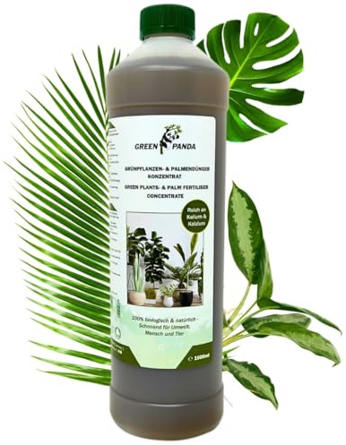 GreenPanda Grünpflanzen Dünger & Palmen Dünger 1L - Bis 200L Gießwasser | BIO Flüssigdünger Konzentrat - Dünger für Zimmerpflanzen, Balkonpflanzen & Terrassenpflanzen