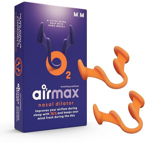 Air Max Nasenspreizer -76,1% mehr Luft - besser atmen, besser schlafen - Nasenöffner gegen Schnarchen | 2 Stück, Größe M | Packung für 4 Monate | Nasendilatator für freie Nasenatmung*