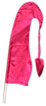 Asiastyle Balifahne | Farbe: weinrot | 55 cm lang | MIT Stange | aus echtem Satin | Originale Umbul Fahne