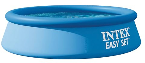 INTEX "Easy Set" Pool rund Aufstellpool (Ø 244 x 61cm) Robuster aufblasbarer Kinderpool Familienpool für Garten Rundpool Planschbecken, Volumen 1.942 L, Pool für Kinder ab 3 Jahren, blau (28106NP)