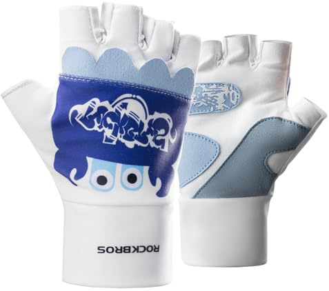 ROCKBROS Kinder Halbfinger Fahrradhandschuhe Fingerlose Warm Handschuhe für Kinder Jungen Mädchen Scooter Fahrrad